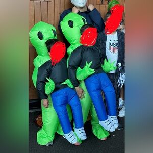 Alien Inflatable Kids Costume - Green and Blue